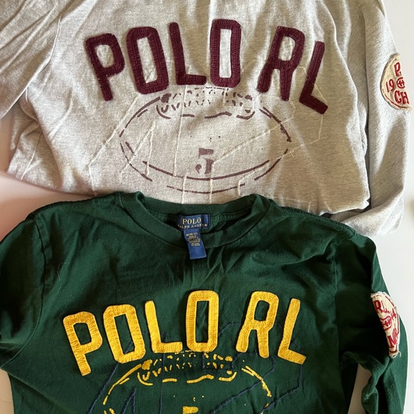 Polo Ralph Lauren Other - 2 Polo Ralph Lauren Boys Shirts Size M 10-12 Green & Heather Gray Football